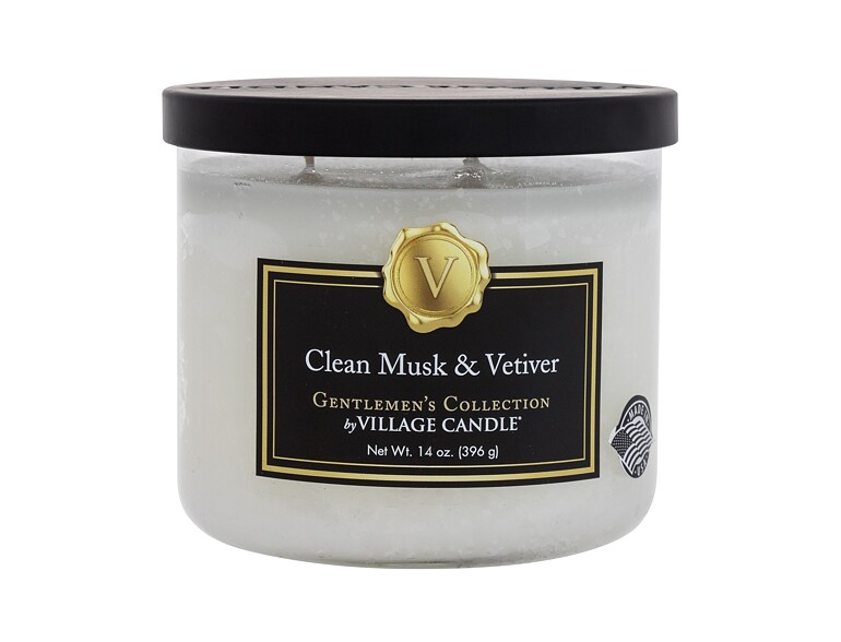 Bougie parfumée Village Candle Gentlemen's Collection Clean Musk & Vetiver 396 g emballage endommagé