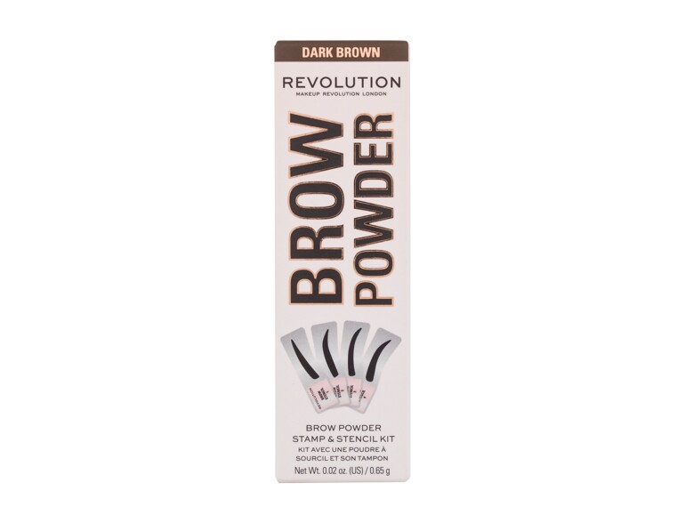 Augenbrauenpuder Makeup Revolution London Brow Powder Stamp & Stencil 0,65 g Dark Brown