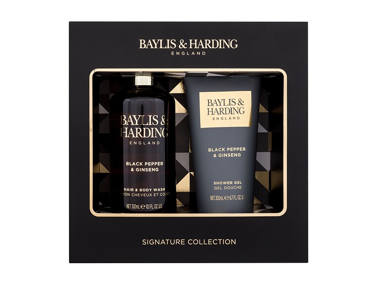 Gel douche Baylis & Harding For Him Black Pepper & Ginseng Signature Collection 300 ml boîte endomma