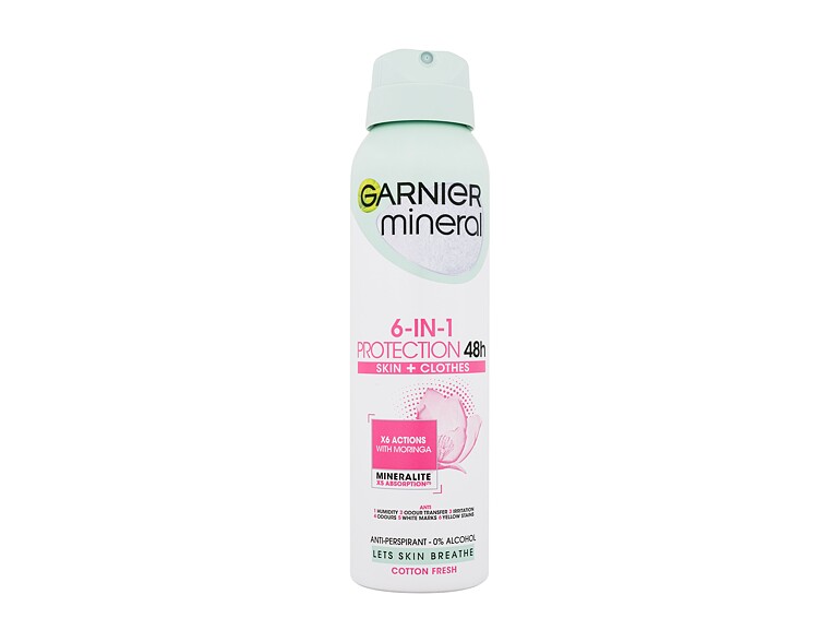 Antiperspirant Garnier Mineral Protection 6-in-1 Cotton Fresh 48h 150 ml Beschädigtes Flakon