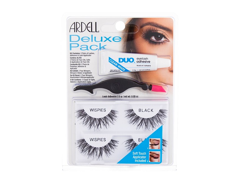 Falsche Wimpern Ardell Wispies Deluxe Pack 2 St. Black Beschädigte Schachtel