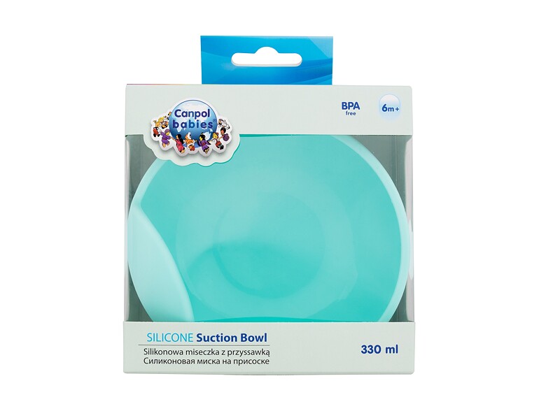 Geschirr Canpol babies Silicone Suction Bowl Turquoise 330 ml Beschädigte Schachtel