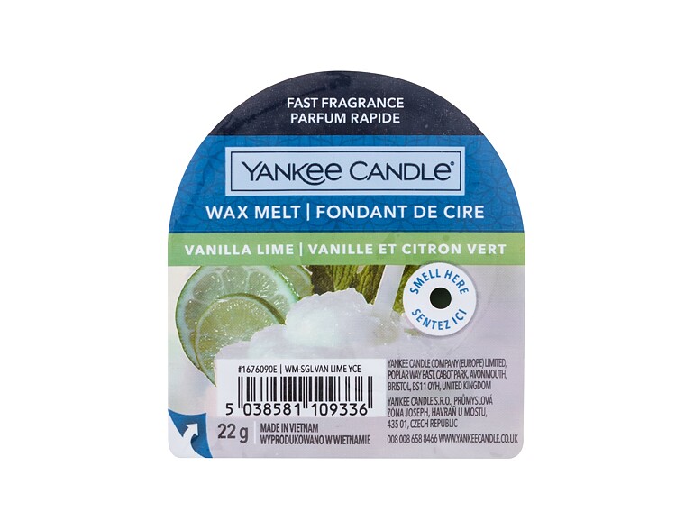 Cera profumata Yankee Candle Vanilla Lime 22 g confezione danneggiata