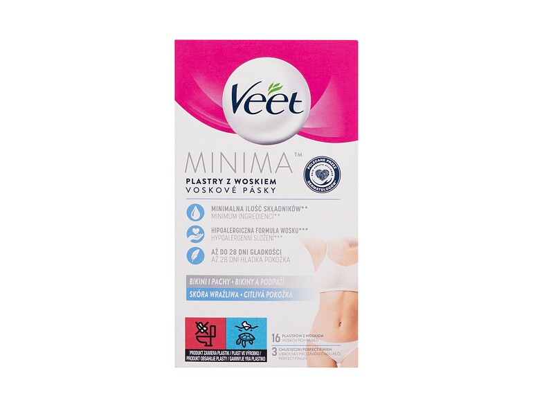 Depilationspräparat Veet Minima Hypoallergenic Wax Strip Bikini And Underarms Sensitive Skin 16 St.