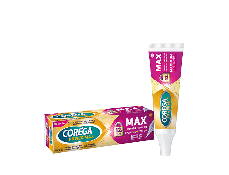 Crème fixative pour prothèses dentaires Corega Power Max Fixing + Comfort 40 g