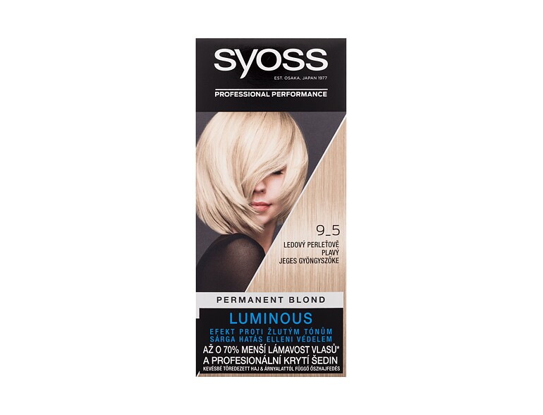 Haarfarbe Syoss Permanent Coloration Permanent Blond 50 ml 9-5 Frozen Pearl Blond Beschädigte Schachtel