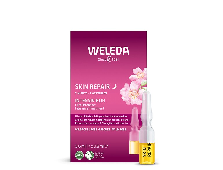 Siero per il viso Weleda Wild Rose 7 Nights Intensive Treatment 7x0,8 ml