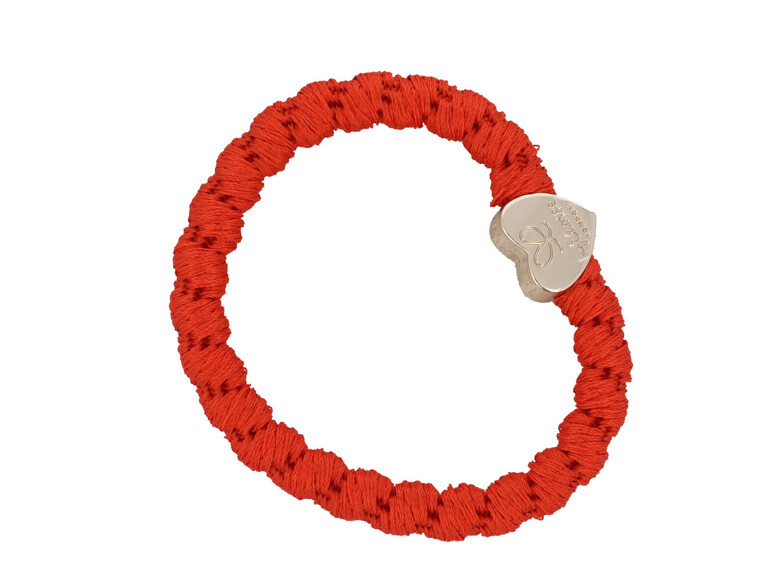 Haargummi By Eloise London Woven Gold Heart Red Orange 1 St.