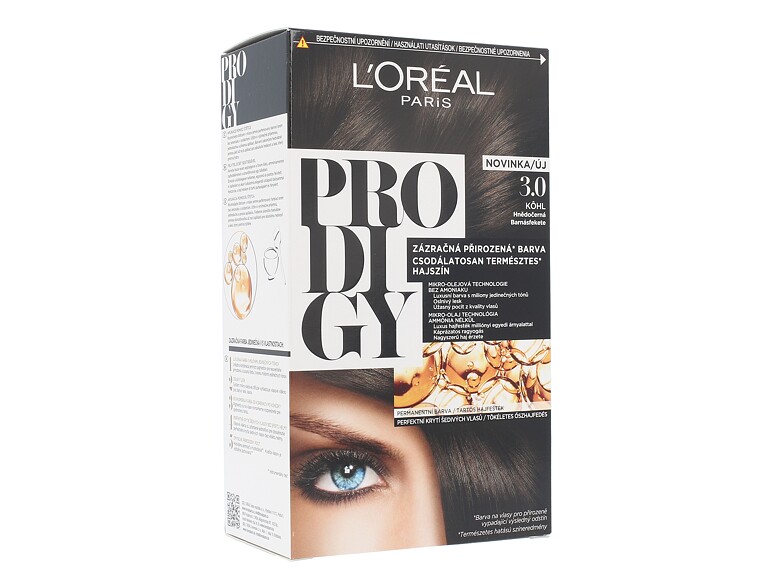 Haarfarbe L'Oréal Paris Prodigy 1 St. 3.0 Kohl Beschädigte Schachtel