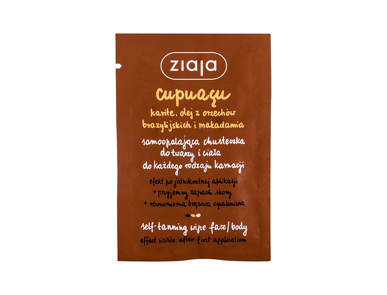 Prodotti autoabbronzanti Ziaja Cupuacu Self-Tanning Wipe Face & Body 1 St.