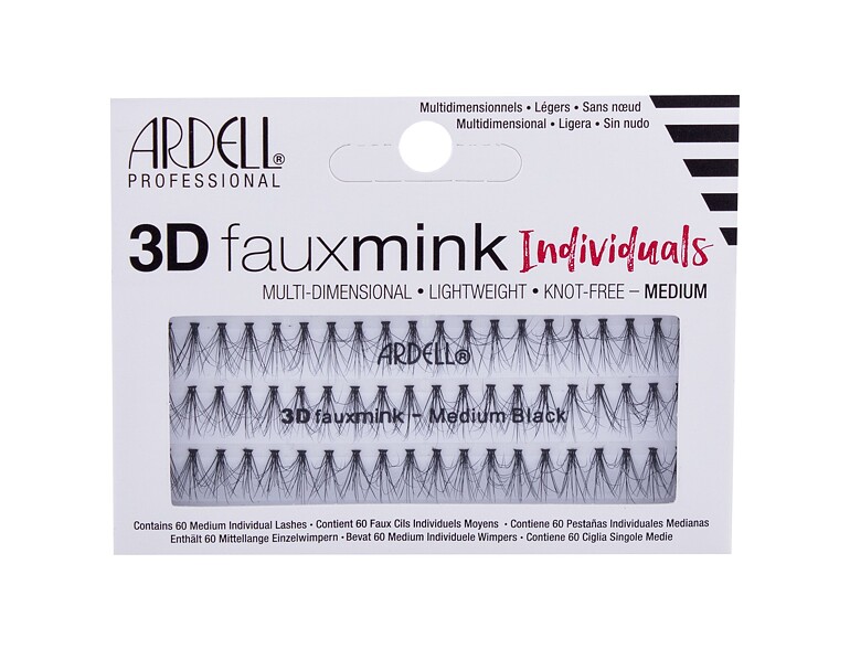 Falsche Wimpern Ardell 3D Faux Mink Individuals Medium 60 St. Black