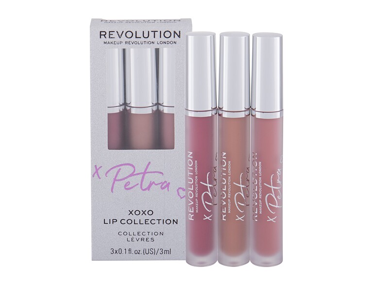 Lippenstift Makeup Revolution London X Petra XOXO Lip Collection 3 ml Mauve Madness Beschädigte Schachtel Sets