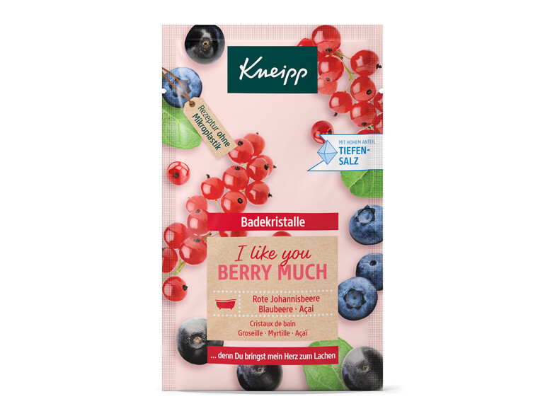 Sale da bagno Kneipp Mineral Bath Salt I Like You Berry Much Redcurrant, Blueberry & Acai 60 g