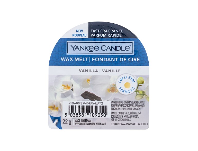 Fondant de cire Yankee Candle Vanilla 22 g emballage endommagé