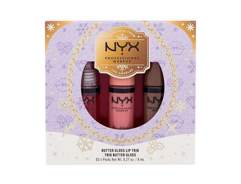 Lipgloss NYX Professional Makeup Mrs. Claus Butter Gloss Lip Trio 24 ml Sets