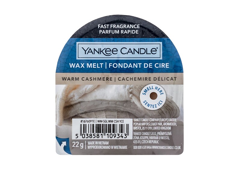 Cera profumata Yankee Candle Warm Cashmere 22 g confezione danneggiata
