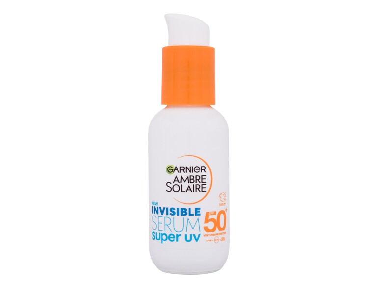 Sonnenschutz fürs Gesicht Garnier Ambre Solaire Super UV Invisible Serum SPF50+ 30 ml Beschädigte Schachtel