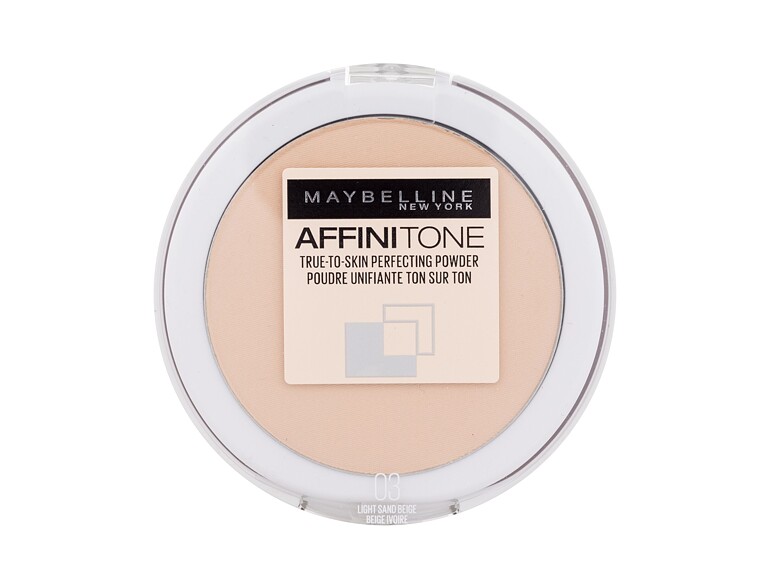Puder Maybelline Affinitone 9 g 03 Light Sand Beige Beschädigte Schachtel