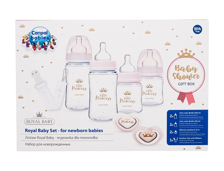 Babyflasche Canpol babies Royal Baby Set Little Princess 240 ml Beschädigte Schachtel Sets
