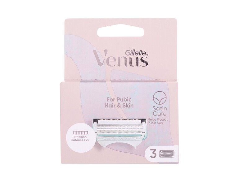 Ersatzklinge Gillette Venus Satin Care For Pubic Hair & Skin 3 St. Beschädigte Schachtel