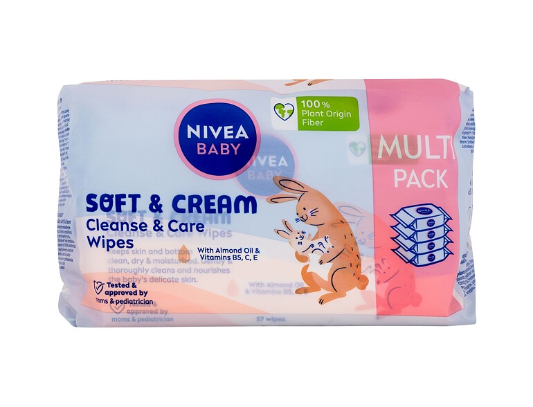 Reinigungstücher  Nivea Baby Soft & Cream Cleanse & Care Wipes 4x57 St.