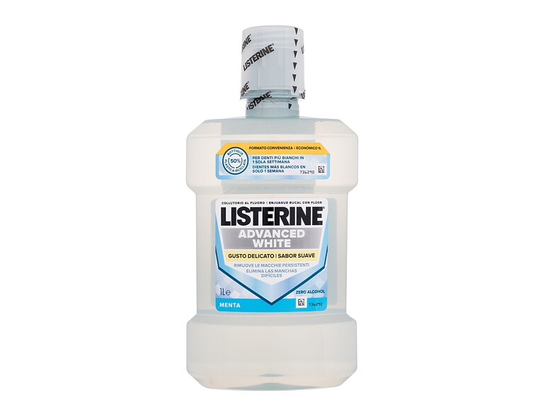 Mundwasser Listerine Advanced White Mild Taste Mouthwash 1000 ml Beschädigtes Flakon