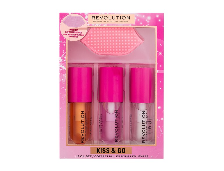 Lippenöl Makeup Revolution London Kiss & Go Lip Oil Set 4,5 ml Beschädigte Schachtel Sets