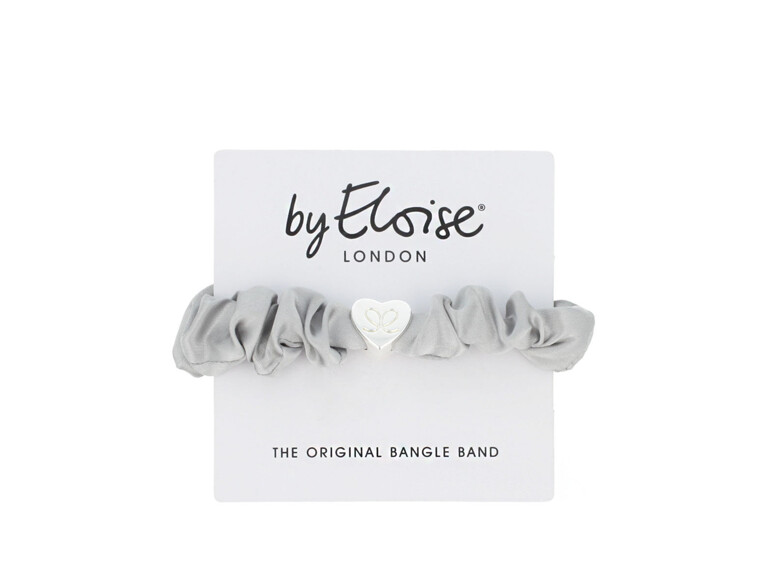 Haargummi By Eloise London Silk Scrunchie Silver Heart Moonlight 1 St.