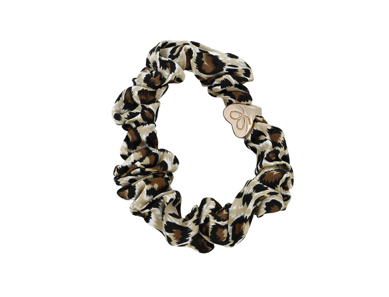 Haargummi By Eloise London Silk Scrunchie Gold Heart Leopard 1 St.