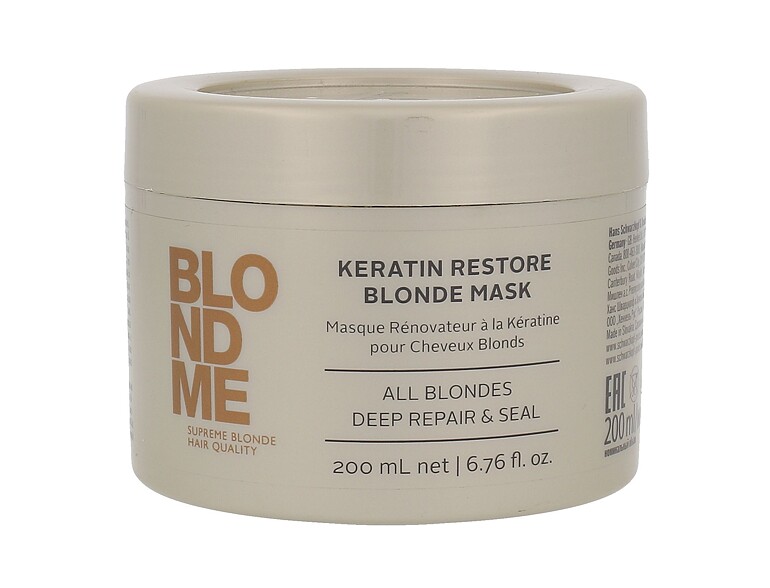 Masque cheveux Schwarzkopf Professional Blond Me Keratin Restore Blonde Mask 200 ml flacon endommagé