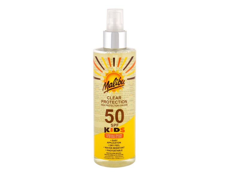Protezione solare corpo Malibu Kids Clear Protection SPF50 250 ml