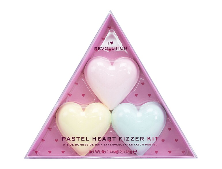 Badebombe I Heart Revolution Heart Pastel Bath Fizzer Kit 40 g Strawberry Sets