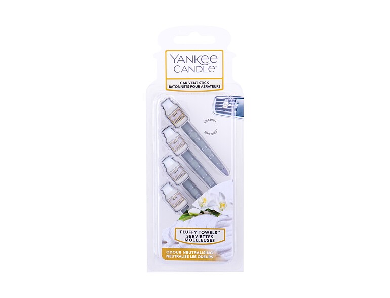 Parfum voiture Yankee Candle Fluffy Towels Vent Stick 4 St.