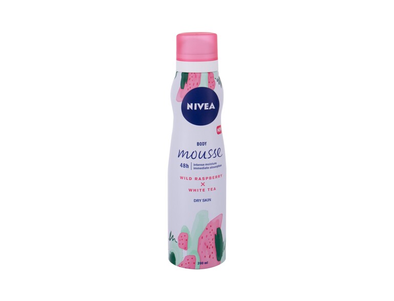 Körperlotion Nivea Body Mousse Wild Raspberry x White Tea 48h 200 ml