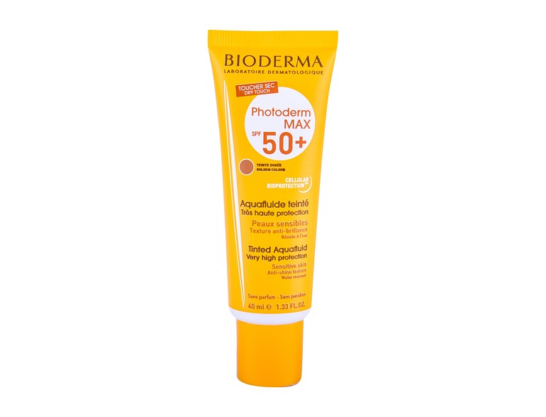 Sonnenschutz fürs Gesicht BIODERMA Photoderm Max Tinted Aquafluid SPF50+ 40 ml Golden Colour Beschädigte Schachtel