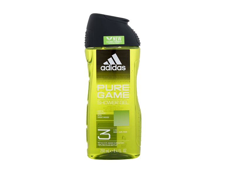 Duschgel Adidas Pure Game Shower Gel 3-In-1 New Cleaner Formula 250 ml