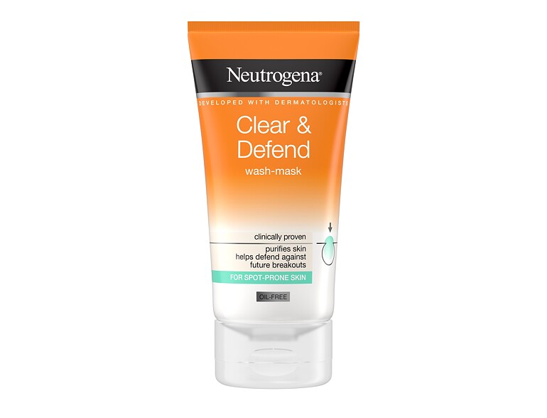 Masque visage Neutrogena Clear & Defend Wash-Mask 150 ml