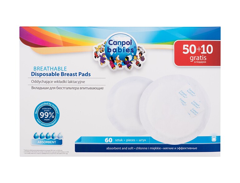 Stilleinlagen Canpol babies Ultra Dry Breathable Disposable Breast Pads 60 St. Beschädigte Schachtel