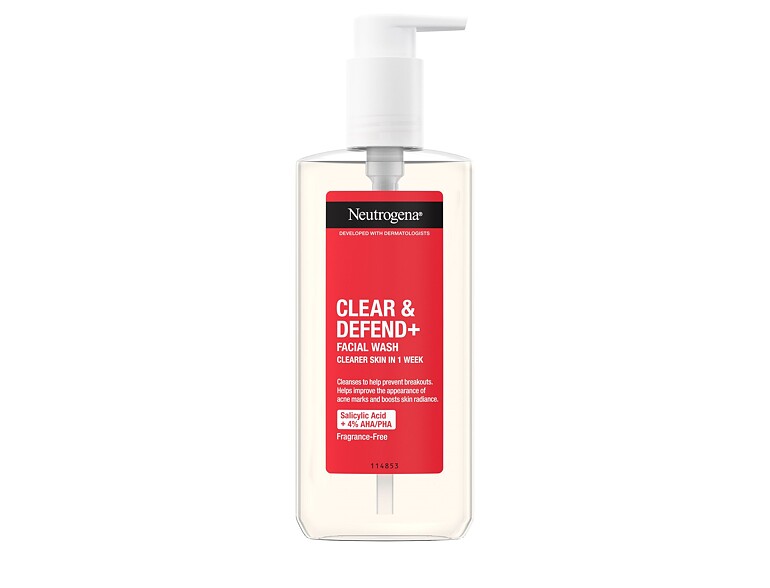 Gel nettoyant Neutrogena Clear & Defend+ Facial Wash 200 ml