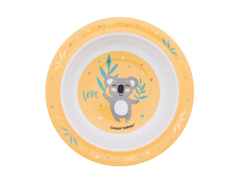 Geschirr Canpol babies Exotic Animals Melamine Bowl With Suction Ring Yellow 270 ml