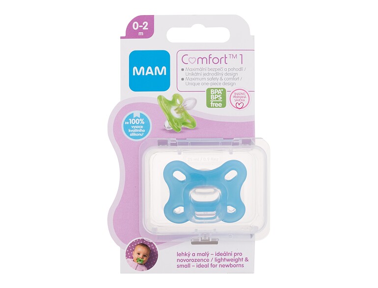 Schnuller MAM Comfort 1 Silicone Pacifier 0-2m Blue 1 St.