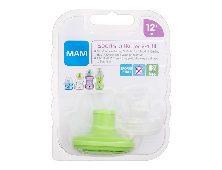 Tazza MAM Spout & Valve Sports 12m+ Green 1 St.