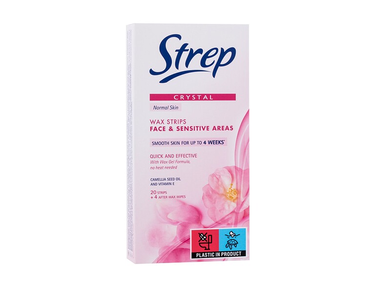 Depilationspräparat Strep Crystal Wax Strips Face & Sensitive Areas Normal Skin 20 St. Beschädigte Schachtel