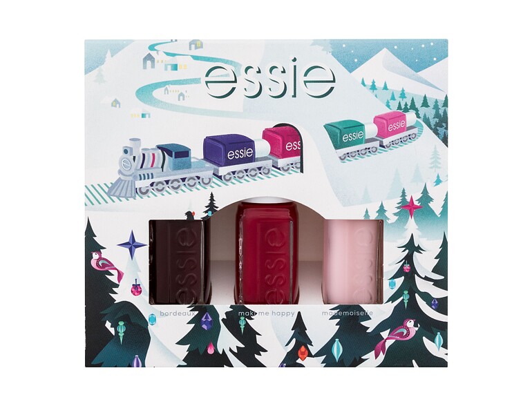 Nagellack Essie Nail Polish Christmas Mini Trio Pack 15 ml Bordeaux Beschädigte Schachtel Sets