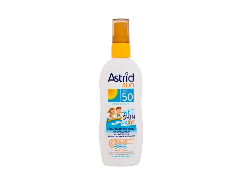 Protezione solare corpo Astrid Sun Kids Wet Skin Transparent Spray SPF50 150 ml