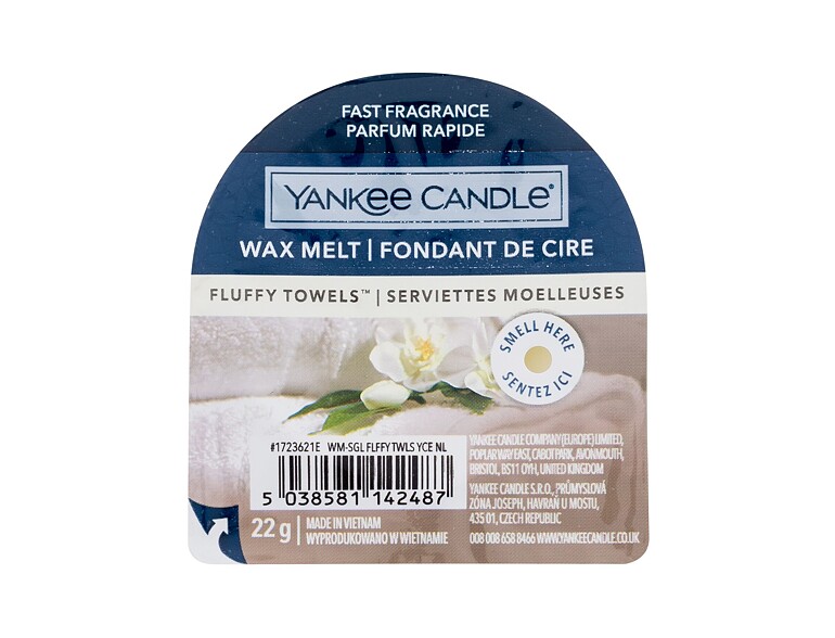 Cera profumata Yankee Candle Fluffy Towels 22 g confezione danneggiata