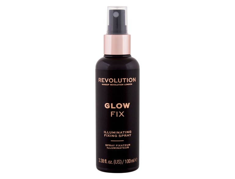 Make-up Fixierer Makeup Revolution London Glow Fix Illuminating Fixing Spray 100 ml Beschädigtes Flakon
