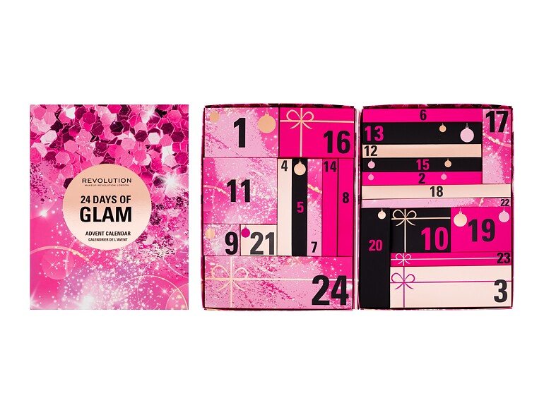 Beauty Set Makeup Revolution London 24 Days Of Glam Advent Calendar 1 St. Beschädigte Schachtel Sets