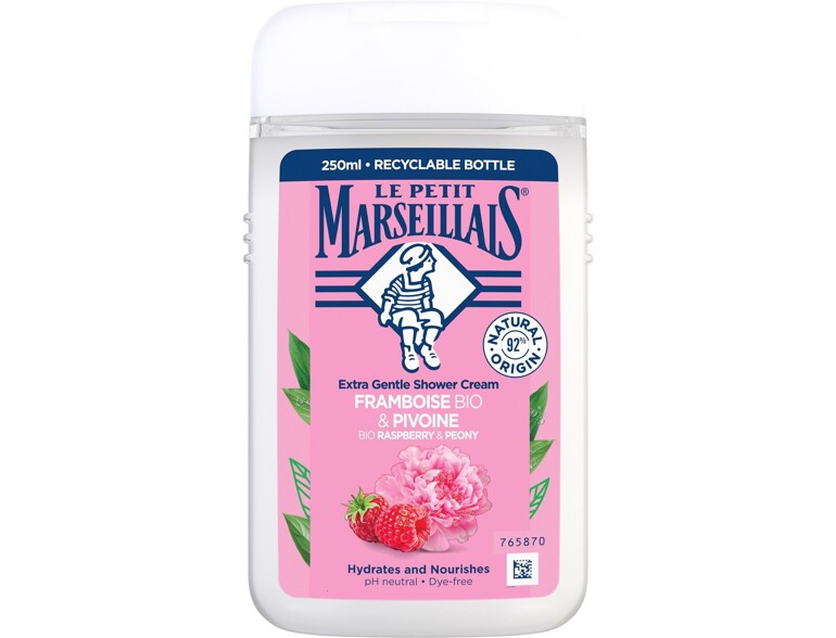 Doccia crema Le Petit Marseillais Extra Gentle Shower Cream Organic Raspberry & Peony 250 ml