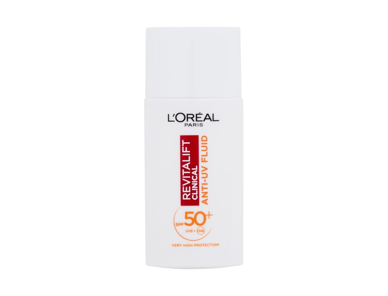 Crema giorno per il viso L'Oréal Paris Revitalift Clinical Anti-UV Fluid SPF50+ 50 ml scatola danneg